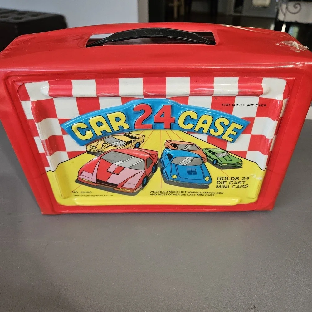 Vtg Tara‎ Toy Corp 3D 24 Car Carry Case #20150 80s w/ Trays